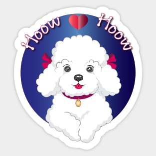 Bichon Dog say love you ( hoow hoow ) Sticker